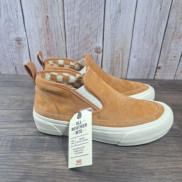 Vans Mid Slip SF MTE Suede Slip On Shoes Pumpkin Spice White Men's 6 Women's 7.5 - Picture 3 of 10